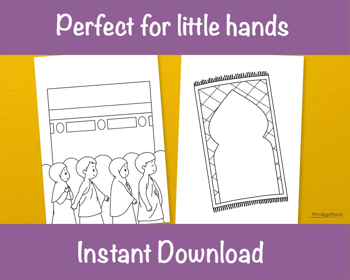 Printable Muslim Coloring Pages for Kids, 15 Coloring/ Activity Pages
