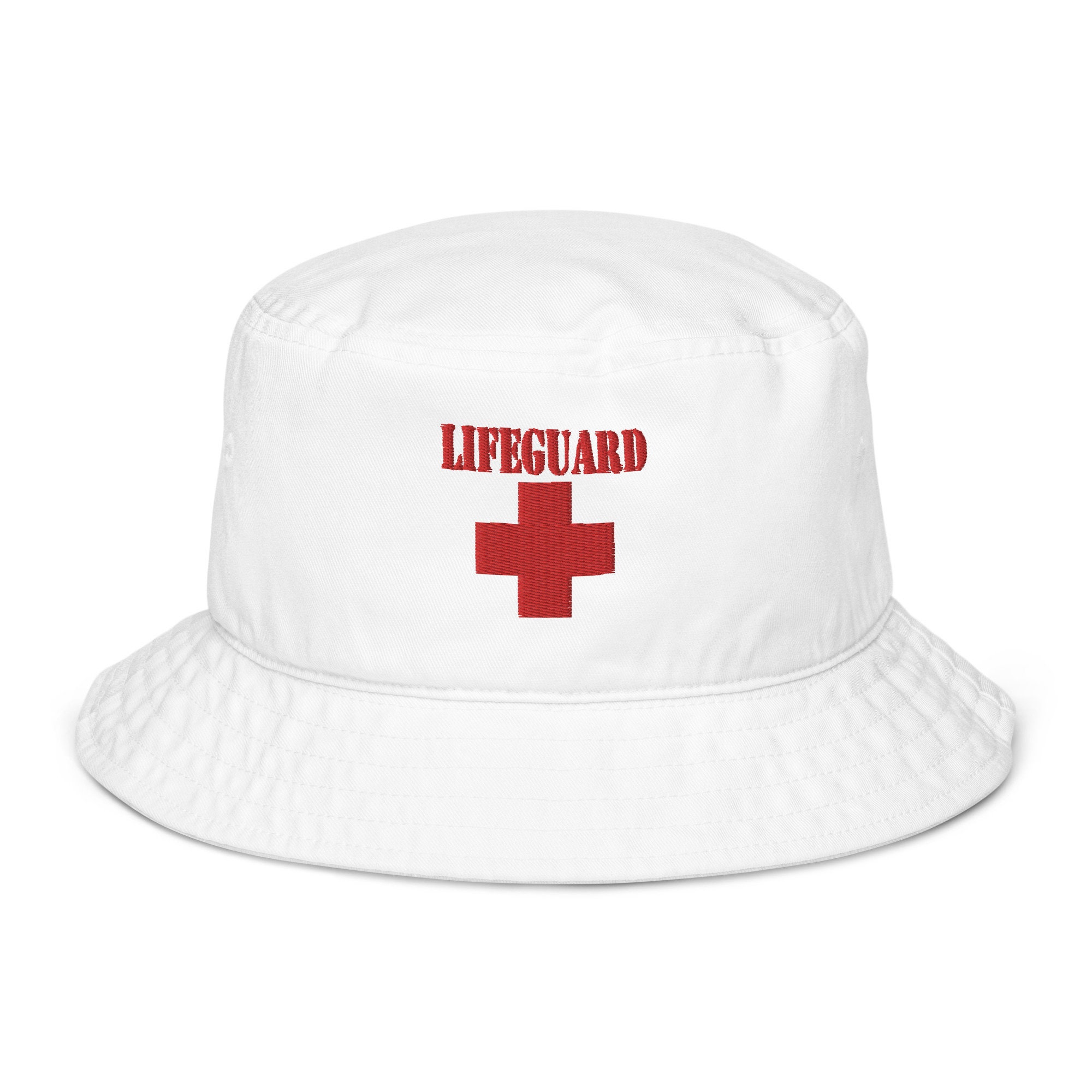 White lifeguard sales bucket hat