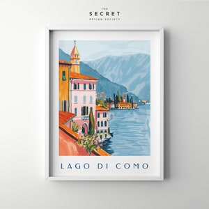 Lake Como Italy Travel Poster, Lake Como Italy Print Wall Art, Italy Wall Art, Traveler Wall Decor, Traveler Gift, Travel Poster, Italy Art
