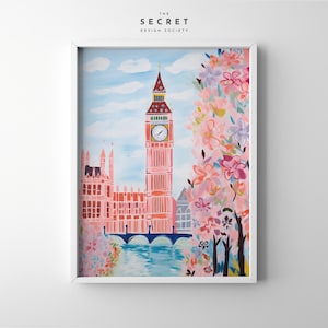 Big Ben, digital download, travel poster,  London wall art, London travel poster,  London poster, London gift,  London art print