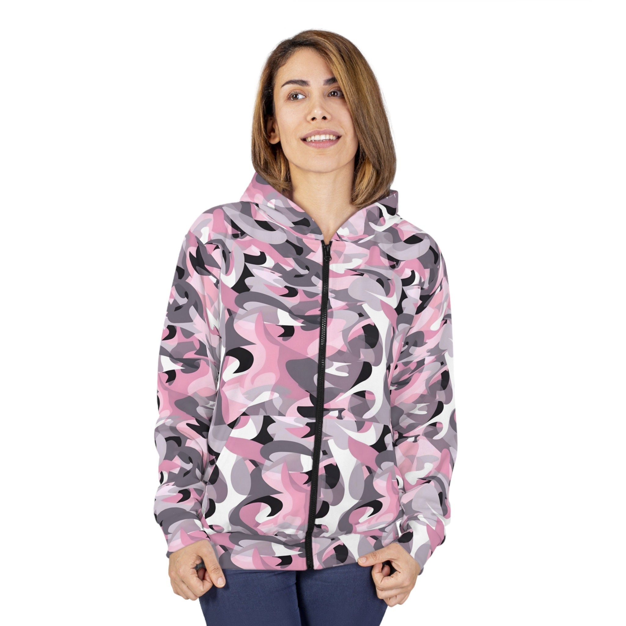 Pink camo zip up hoodie online