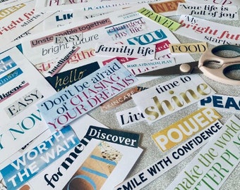 Real Magazine Words For Women! Vision Board Kit Printable, Law of Attraction, Vision Board Party Kit, Vision Board 2026, Paper Words