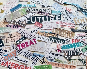 A Random Selection of Word Cut Out from Old Magazines Stock Image - Image  of information, colorful: 108553559