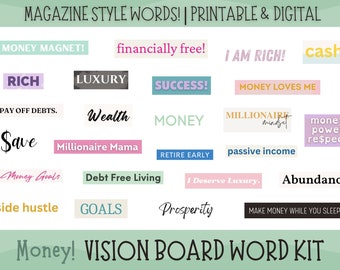 Career Finance Vision Board Printable Kit 2024, Manifesting