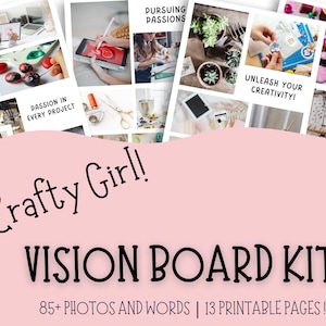 Craft Vision Board Printable, Vision Board Kit, Vision Board Party Kit, Vision Board for Women, Vision Board for Girls