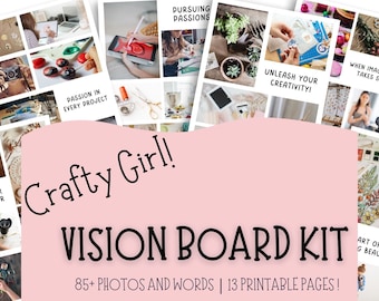 Craft Vision Board Printable, Vision Board Kit, Vision Board Party Kit, Vision Board for Women, Vision Board for Girls