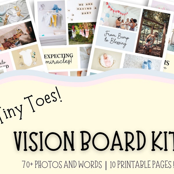 Pregnancy Vision Board Printables, Baby Vision Board Kit, Pregnancy Photos, Vision Board Party, Baby Birth Board, Vision Board for Couples