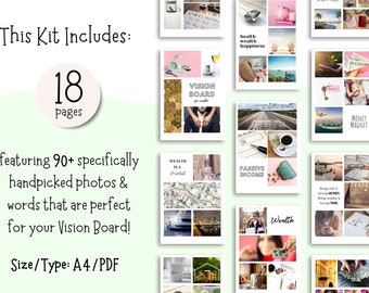 Travel Magazine Words Vision Board Words Printable, Vision Board