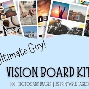 2024 Vision Board Kit Complete Ultimate Bundle Inspirational Dream Board  Motivational Mood Board Positive Goal Board Black & White Printable