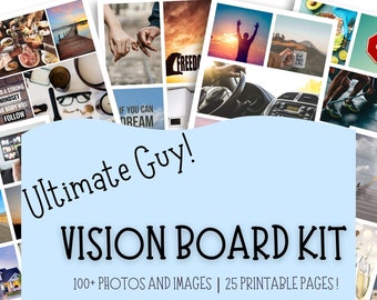 Kit de tableau de vision pour hommes, tableau de vision imprimable, tableau de vision pour garçons, établissement d'objectifs pour hommes, tableau de vision pour couples