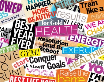Health & Fitness 2026! Magazine Words Printable, 150+ Vision Board Words, Vision Board 2026, Magazine Clippings for Scrapbooking