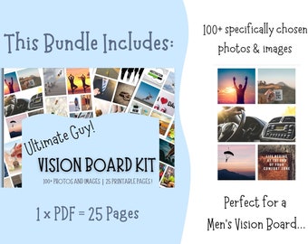 Vision Board for Men Vision Board Printable for Males & Boys Vision Board  Magazine Words for Men 