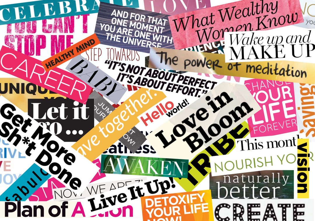 Magazine Words Printable, 250+ Vision Board Words, Vision Board 2025 ...