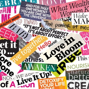 Mots de magazine à imprimer, plus de 250 mots Vision Board, Vision Board 2025, coupures de magazines pour scrapbooking