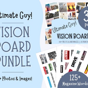 Vision Board für Männer Vision Board Printable für Männer & Jungen Vision Board Magazine Words for Men