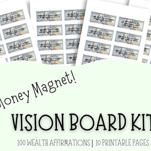 Money Affirmations, Money Manifestation Kit, Vision Board Checks Printable, Wealth Affirmations, Attract Money, Money Motivation