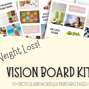 Vision Board imprimable pour perdre du poids, Vision Board Kit, Fitness Printable, Weight Loss Tracker, Weight Watchers