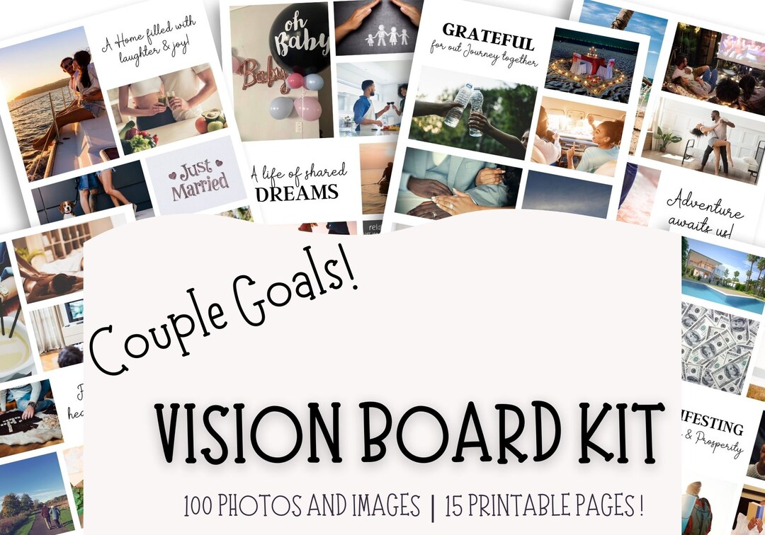 Couples Vision Board Kit, Vision Board Printable, Vision Board 2023 ...
