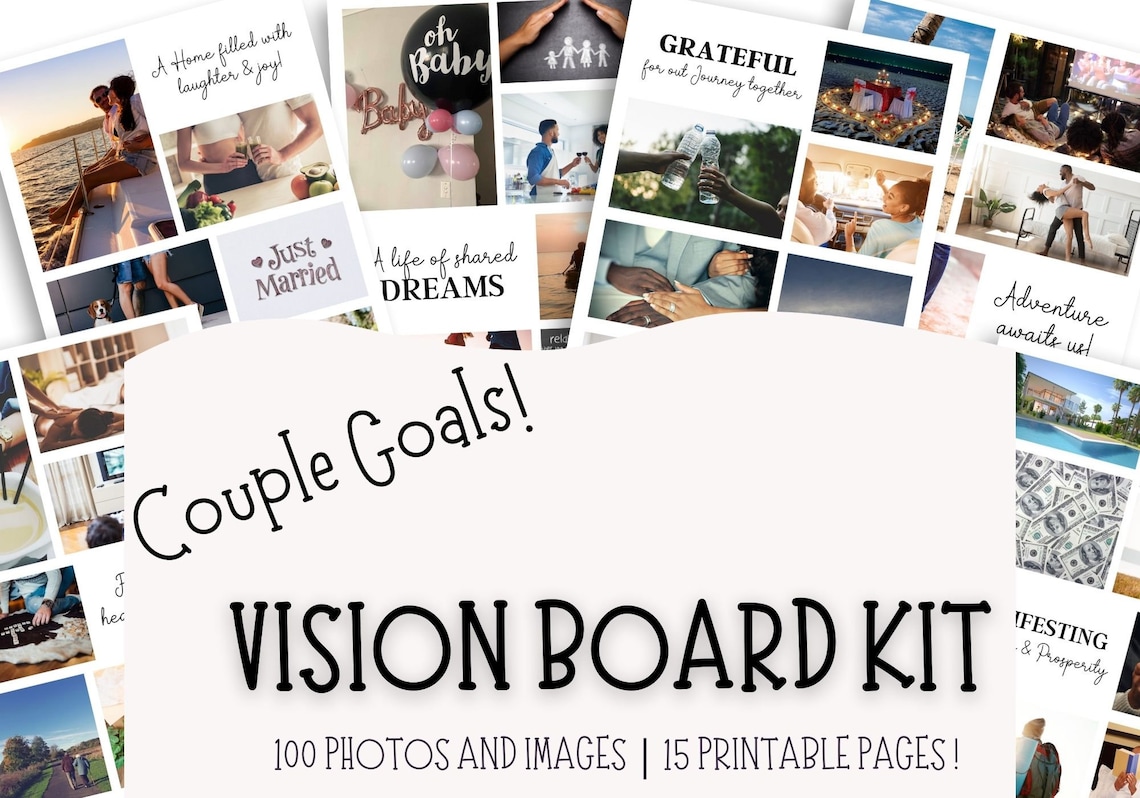 Couples Vision Board Kit, Vision Board Printable, Vision Board 2023 Couples Vision Board Kit, Vision Board Printable, Vision Board 2023
