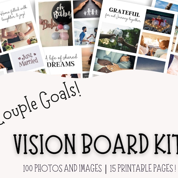 Couples Vision Board Kit, Vision Board imprimable, Vision Board 2023 Manifest Love, Date Night imprimable, Vision Board Party