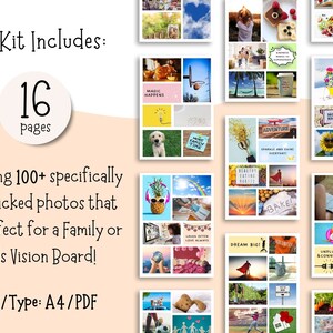 Family Vision Board Kit, Kids Vision Board Printable, Family Activity Printable, Vision Board Printable for Boys & Girls, Rainy Day Activity image 2