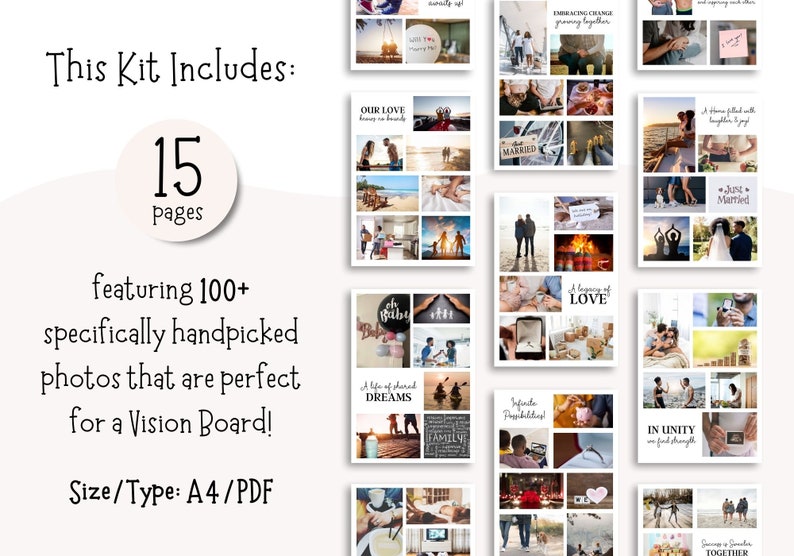 Couples Vision Board Kit Vision Board Printable Vision Board - Etsy