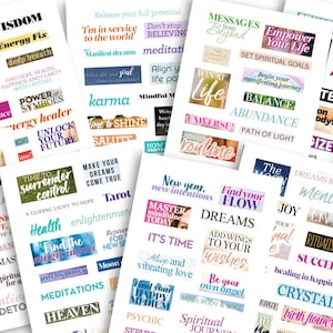 Mots spirituels pour magazine 2025, plus de 200 mots dans le kit Vision Board, soirée Vision Board 20245, mots imprimables pour magazine, kit Vision Board pour femme