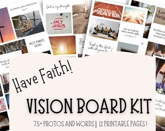 Vision Board Faith imprimable, kit chrétien Vision Board, Vision Board pour la prière, Vision Board pour la foi des femmes, Vision Board de l'église