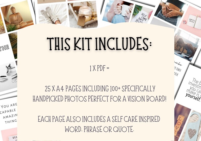 Self Care Vision Board Printable Vision Board for Women - Etsy