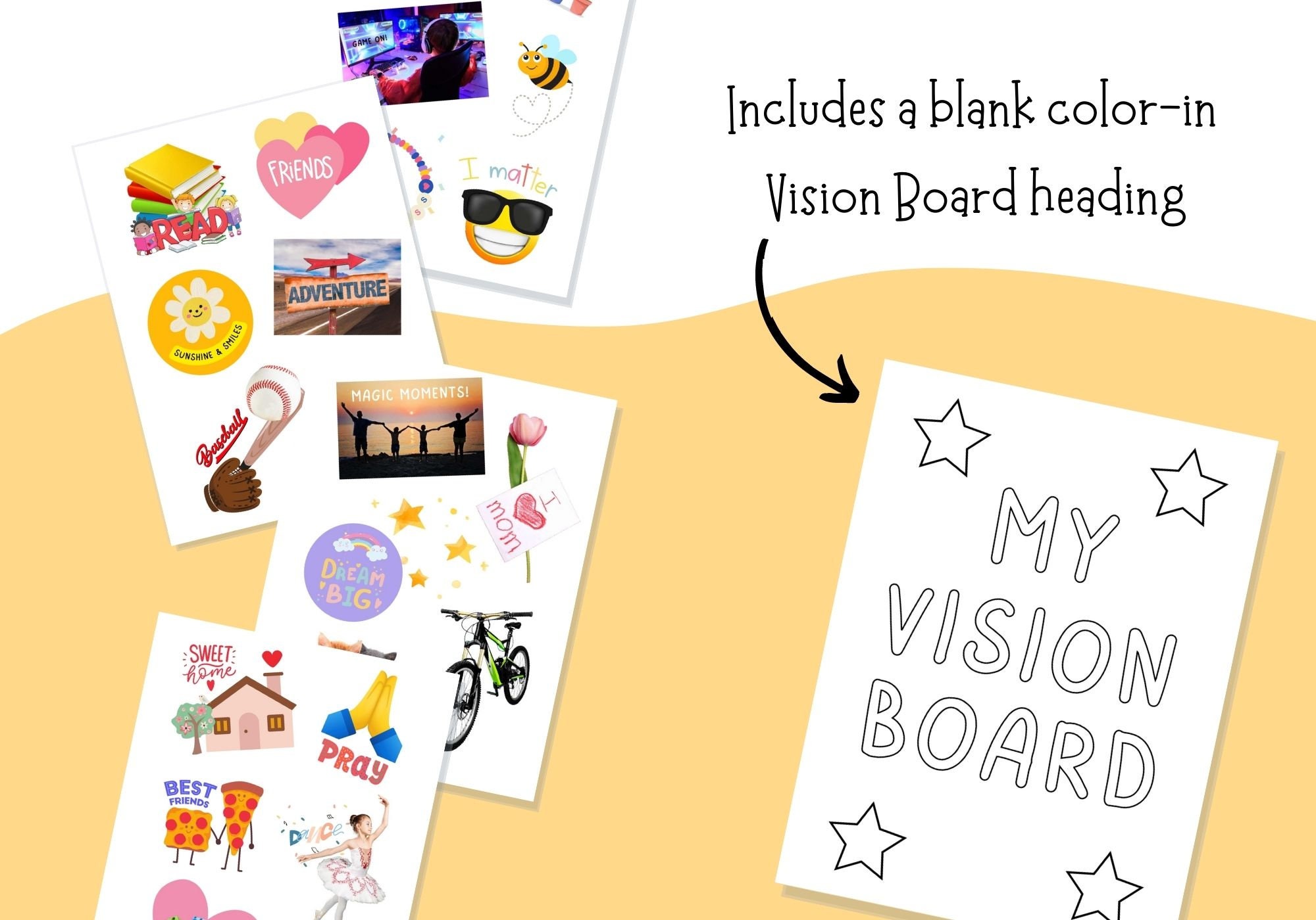 Kids Vision Board Kit, Vision Board Printable, Family Vision Board ...