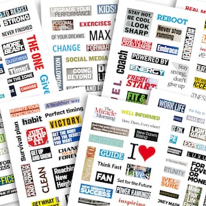 175+ Mens Vision Board 2025 Printable, Magazin Wörter Ausschnitte, Jungen Vision Board Wörter, Motivation für Männer, Paare Vision Board Wörter