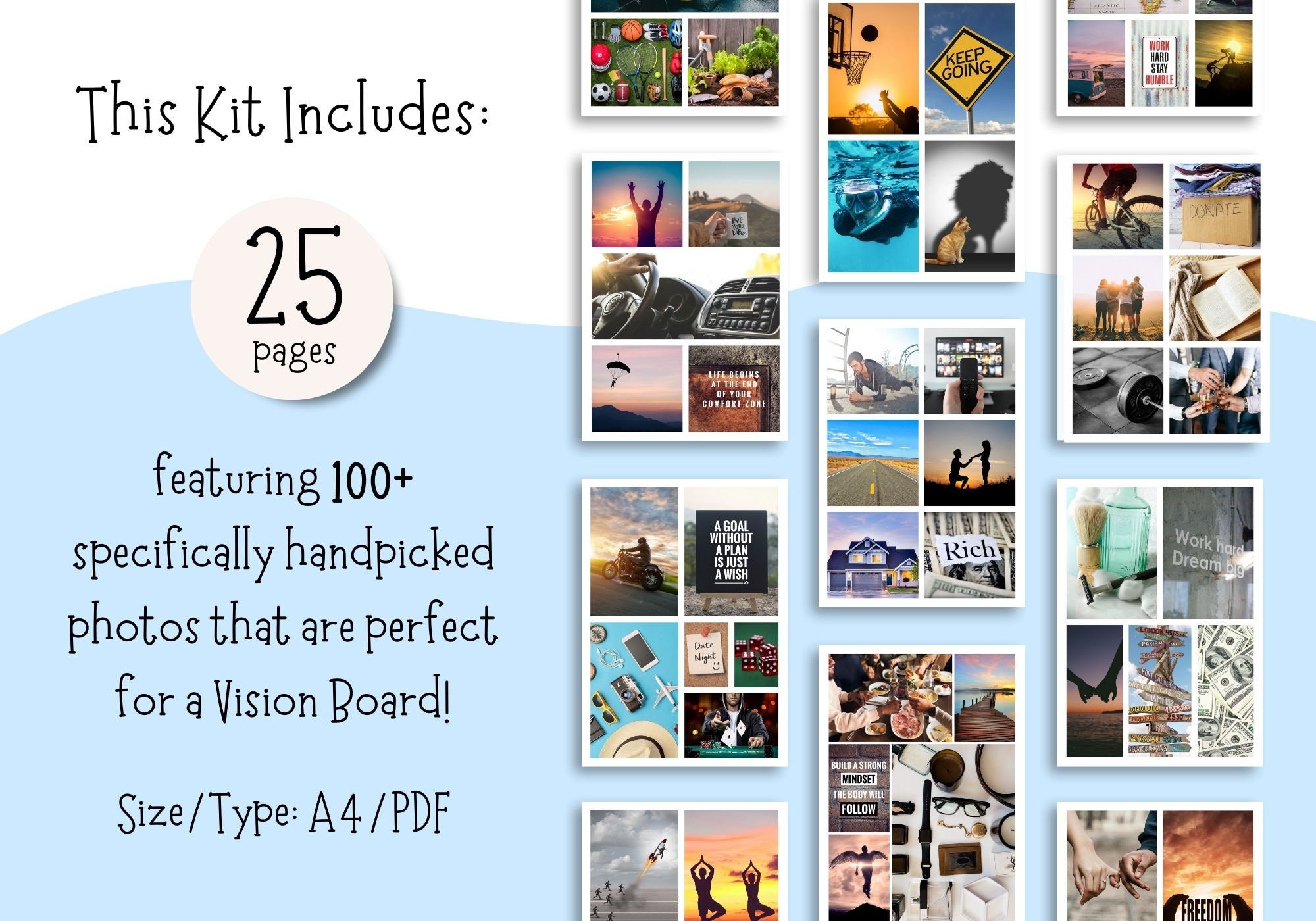 Vision Board Kit for Men Vision Board Printable Vision Board - Etsy