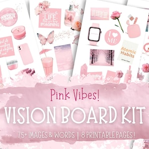 2024 Health Fitness Vision Board Bundle Manifest Happiness Printable PDF  Mood Board for Women Inspiring Abundance Law Attraction Free G 