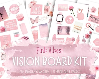 Purple Vision Board Printable Vision Board Kit for Women 2023 Vision Board  for Girls Manifestation Printable Planner Stickers 