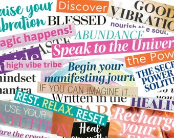 Spiritual Magazine Words, 30 Vision Board Kit Words, Spiritual Vision Board Printable Magazine Words, Vision Board Kit for Women