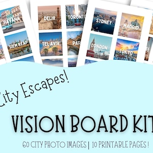 Travel Vision Board Kit, Vision Board Printable, Vision Board Party, Vision Board Kit 2024, Travel Journal, Bucket List Printable