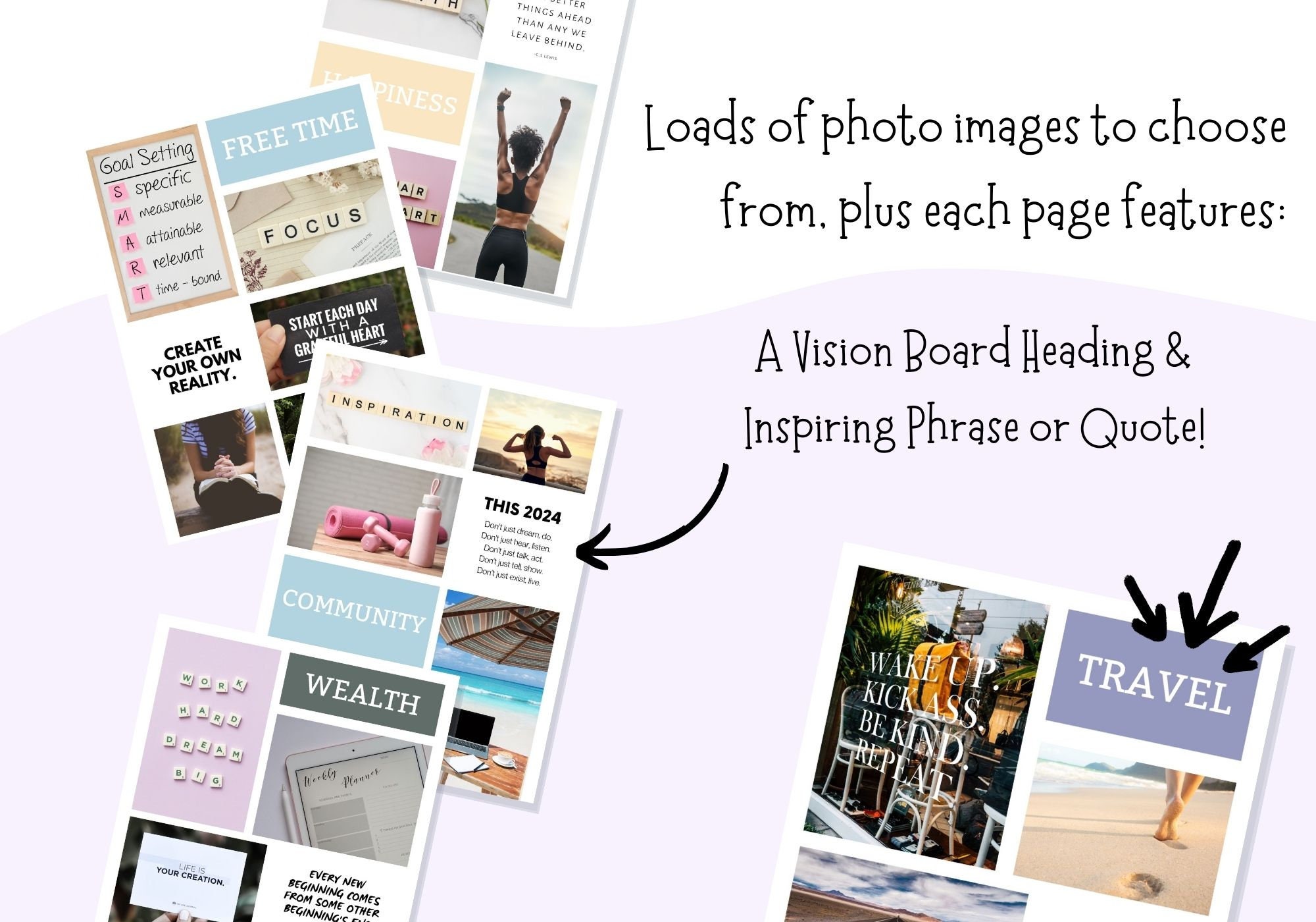 Vision Board Kit  Embrace Your Ideas for 2024 #visionboard #smallbusiness  #startnow #keepgoing 