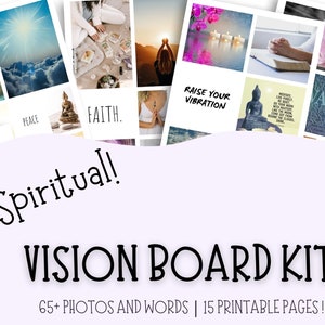 Spiritual Vision Board Printable, Vision Board for Women, Vision Board Photos for Spirituality, Vision Board Party Kit, Faith Vision Board