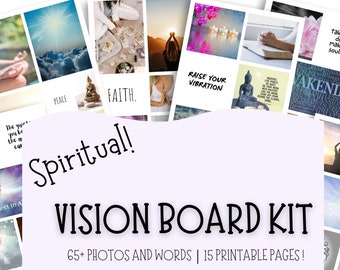 Spiritual Vision Board Printable, Vision Board for Women, Vision Board Photos for Spirituality, Vision Board Party Kit, Faith Vision Board