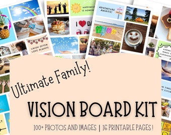 Family Vision Board Kit, Kids Vision Board Printable, Family Activity Printable, Vision Board Printable for Boys & Girls, Rainy Day Activity