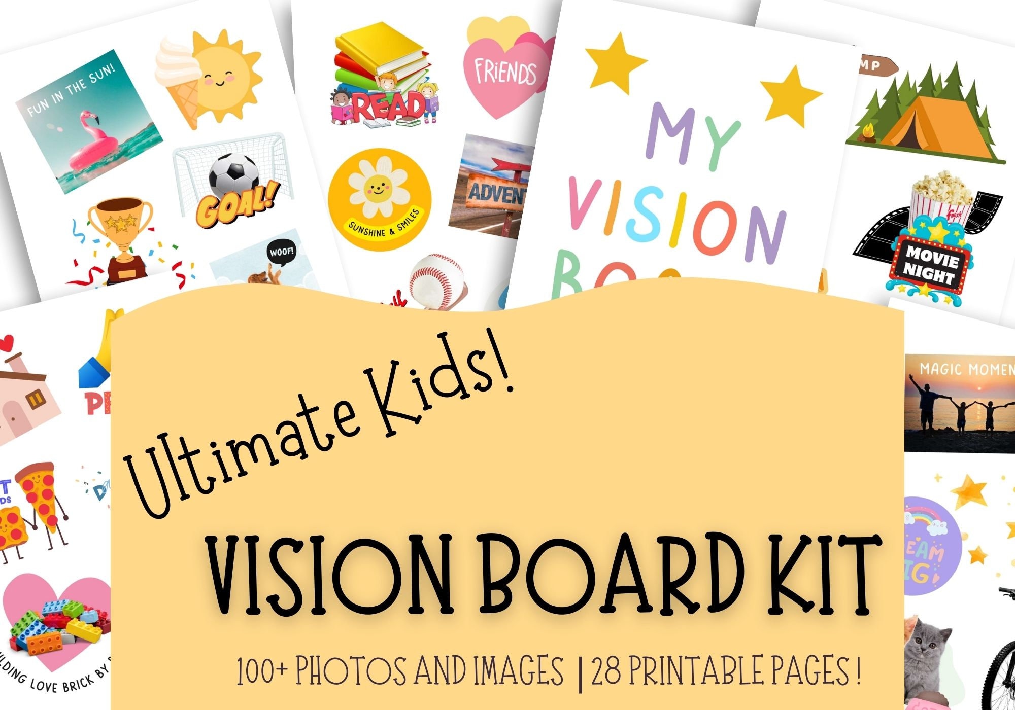 Kids Vision Board Kit Vision Board Printable Family Vision - Etsy