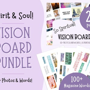 Spiritual Vision Board Bundle für Frauen Vision Board Printable Vision Board Magazine Worte Spiritualität Vision Board Party Kit