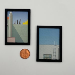 Set of 2 OOAK miniature photography modern architecture