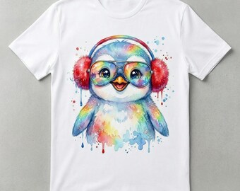 Schattige discopinguïn afdrukbaar, perfect cadeau voor pasgeborenen vrijgezellenfeest – goedkoop digitaal plezier!