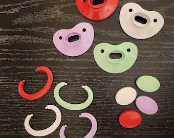 Replacement Parts for Adult Pacifier - littlespace, agere/age regression, sensory/sleep aid, soother/dummy, replacement button handle shield