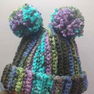 Crocheted Pom Pom Hat