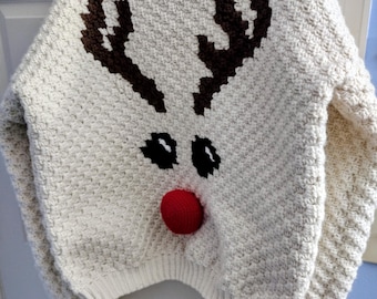 Crocheted Reindeer Sweater