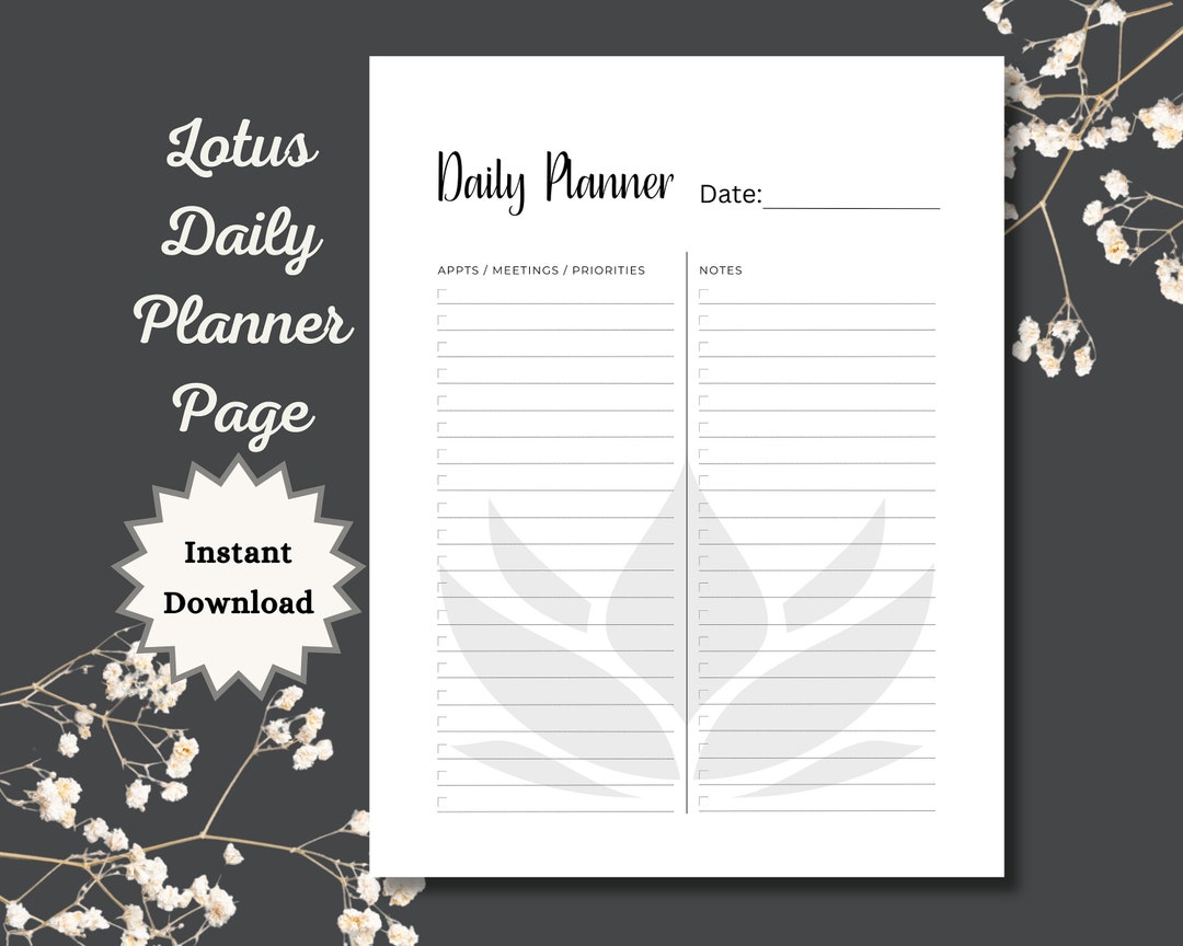 Printable Daily Schedule Checklist Goodnotes PDF Daily Planner Page ...