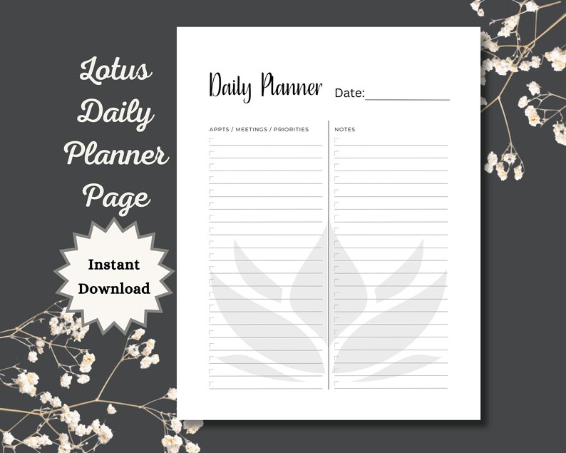 Printable Daily Schedule Checklist Goodnotes PDF Daily Planner Page ...