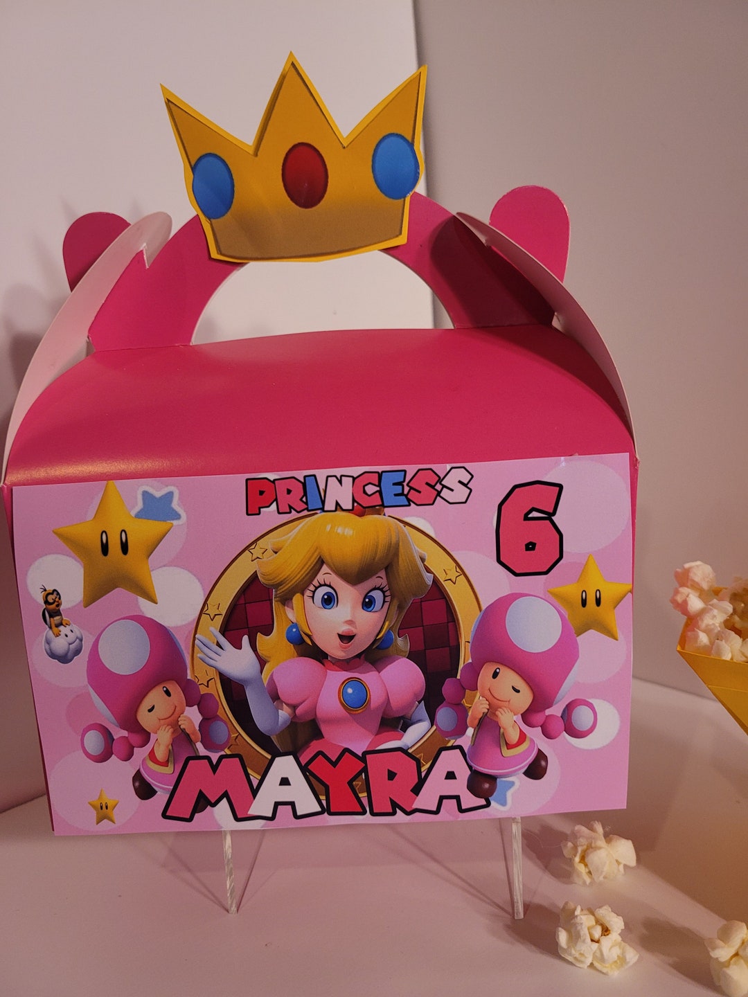 Pink Princess Peach Favor Box Princess Peach Goodie Box Princess Peach Birthday Super Mario